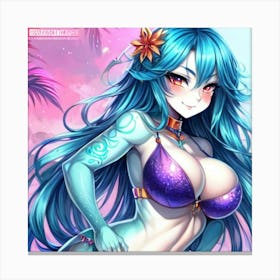 Sexy anime mermaid 07 Canvas Print