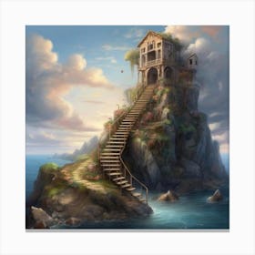 House On The Cliff Canvas Print