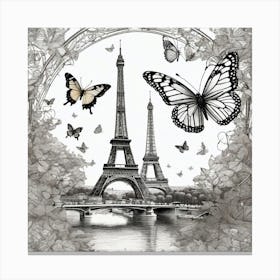 Paris With Butterflies 97 Canvas Print