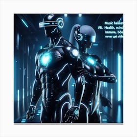 Cyborg Couple Canvas Print