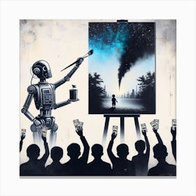 Inspired by Banksy's satirical street art and social commentary 1 Canvas Print