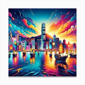 Hong Kong City Skyline 1 Canvas Print