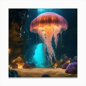 Jellyfish Underwater Canvas Print