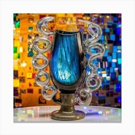 Blue Glass Vase Canvas Print