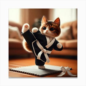 Karate Cat 2 Canvas Print