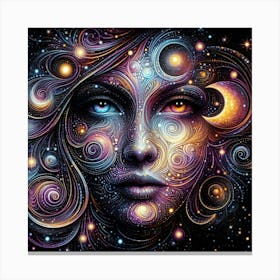 A mystical female face 1 Canvas Print