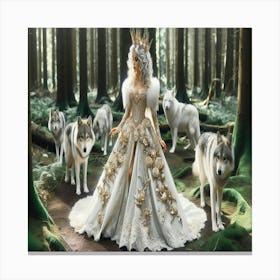 Wolf Woman In The Woods Canvas Print