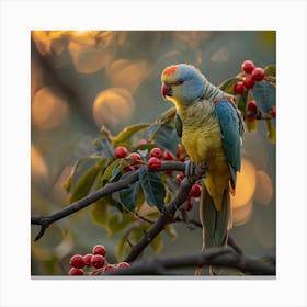 Parrot At Sunset Canvas Print