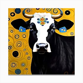 Cow With Swirls Canvas Print