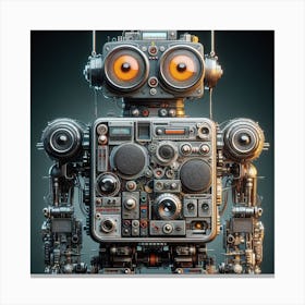 Robot made of Analog Stereo Equipment Canvas Print