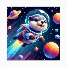 Otter In Space Canvas Print