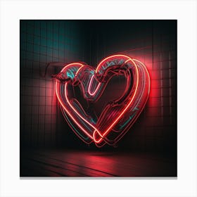 Neon Heart Canvas Print