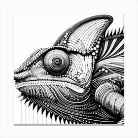 Chameleon Abstract Line Art Illustration 170 Canvas Print