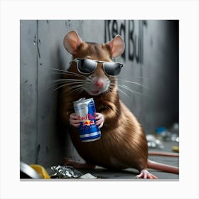 A Sleek, Urban Rat With Shimmering Brown Fur And A Knowing Glint In Its Bright, Black Eyes, (3) Canvas Print