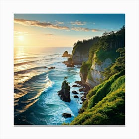 Sunset On The Coast 1 Canvas Print