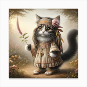 Cat In The Forest Canvas Print