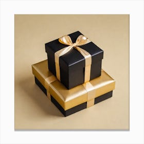 Black And Gold Gift Boxes Canvas Print