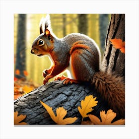 Squirrel In The Forest 366 Canvas Print