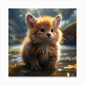 Cute fluffy wild creature Canvas Print