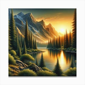 Sunset In The Mountains 154 Canvas Print