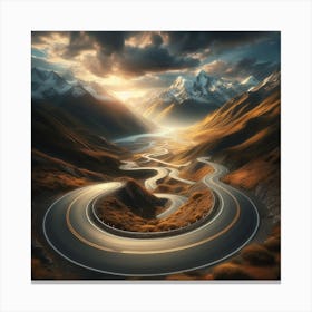 Winding Road In The Mountains 1 Canvas Print