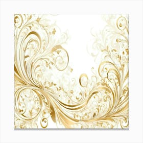 Gold Floral Background Canvas Print