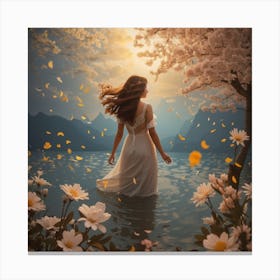 Beautiful Girl In Water Canvas Print