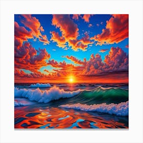 Beautiful Ocean Sunset V2 4 Canvas Print
