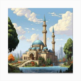 Mosque In The City paintings Canvas Print