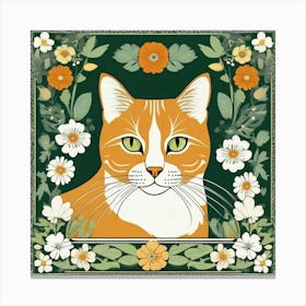 william morris ginger Tabby Cat Canvas Print