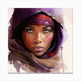 Watercolor Tuareg Woman #6 Canvas Print