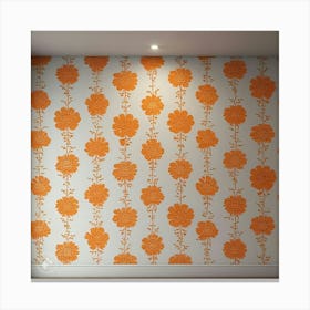 Orange Flower Wallpaper Canvas Print