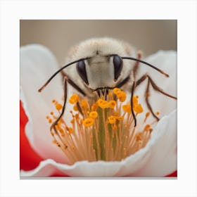 Bee On A Flower 1 Canvas Print