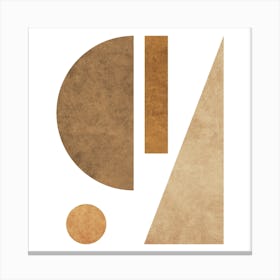 Geometric Harmony White 2 Square Canvas Print