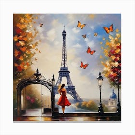 Paris With Butterflies 87 Canvas Print