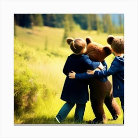 Outdoor bear hugs  Canvas Print