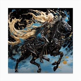 Black Knight On Horseback Canvas Print
