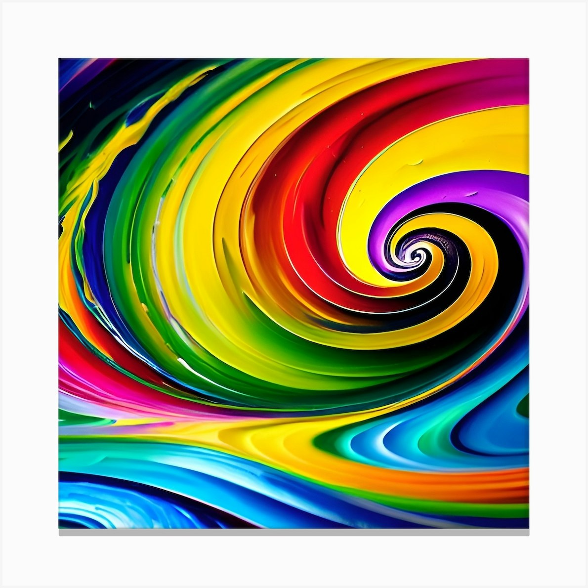 Spiral Art. nfinity Incarnate: Colorful Spirals in the Psychedelic Abyss.  RAinbow Psychedelic Spiral. Art Print