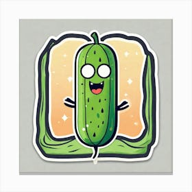 Pickle Sticker Canvas Print