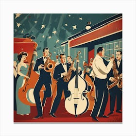 Jazz Music Poster, "Golden Era Jazz Band"
art print Canvas Print