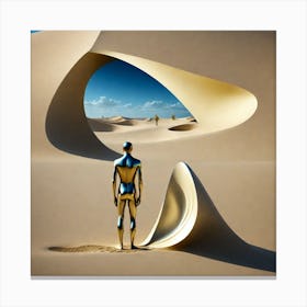 Man In The Sand 7 Canvas Print