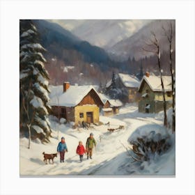 Winter Village 1 Canvas Print