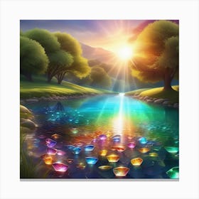 Rainbow Lily Pond Canvas Print
