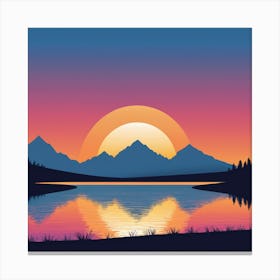 Sunset In The Mountains Canvas Print