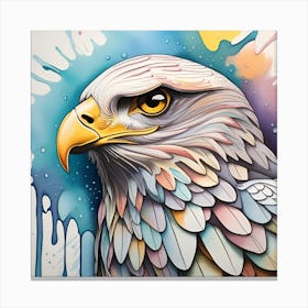 Eagle Painting Watercolor Dripping Canvas Print