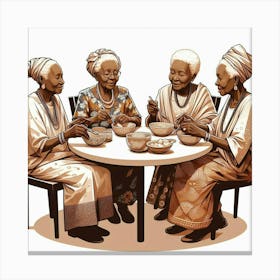 Old Ladies At The Table Canvas Print