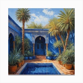 Blue Pool In Morocco Canvas Print