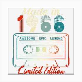 Made In 1966 Awesome Epic Legend 56 Birthday Cassette 1 Canvas Print