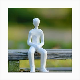 Man Sitting On Bench 1 Canvas Print