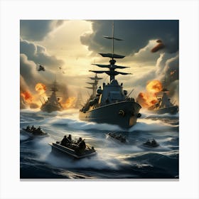 Naval Warfare Canvas Print